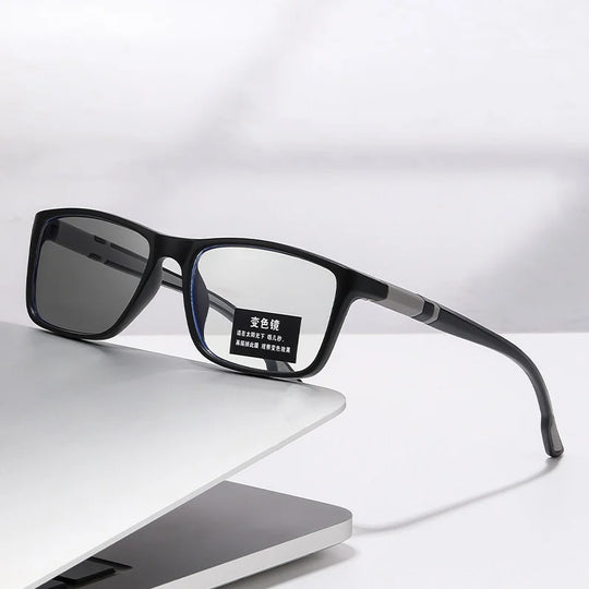 -0.5 -0.75 -1.25 Photochromic Anti Blue Light Outdoor Sports Cycling Ultra Light High-definition Color Changing Myopia Glasses