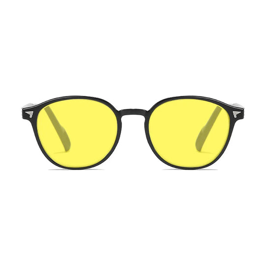 Round Frame Yellow Lens Night Vision Glasses for Men Women Ultralight Blue Light Blocking Eye Protection Eyewear for Driving