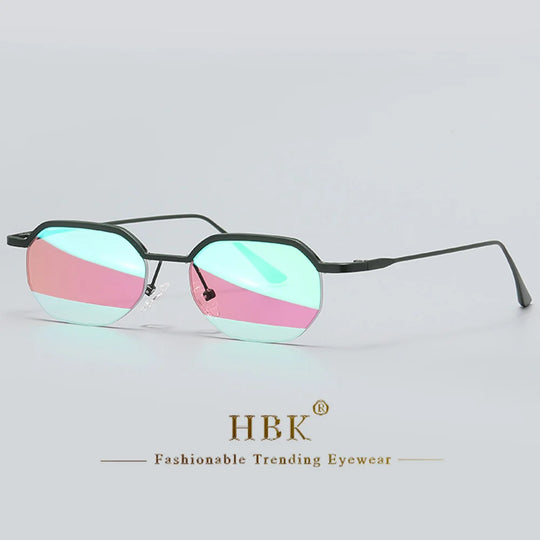 HBK New Retro Small Frame Sunglasses Men Polygonal Lenses Sun Glasses Women Activities Travel Party Eyewear Women Summer Style