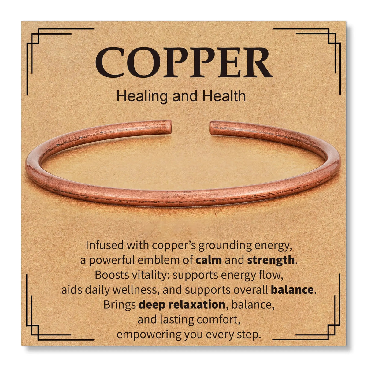 Adjustable Pure Copper Bracelets for Men and Women - Healing Cuff Jewelry