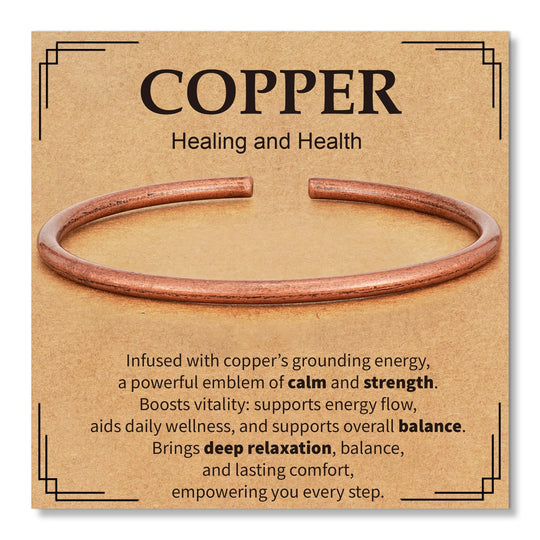 Pure Copper Bracelets for Women Men Waterproof Healing Cuff Bracelets Adjustable Chunky Healing Copper Bangle Jewelry Gifts