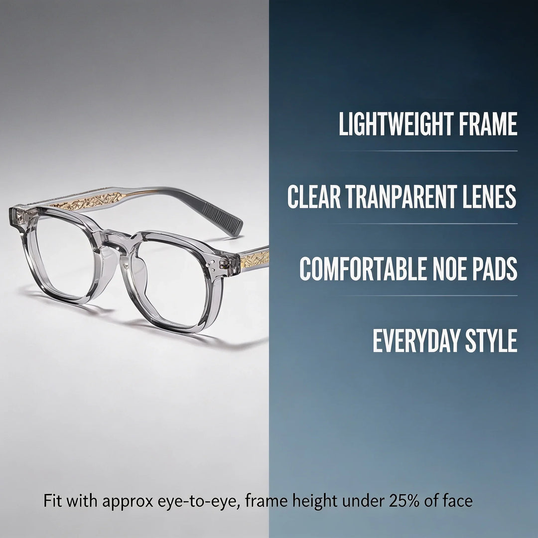 HBK  Square Flat Light Glasses for Men Women Retro TR Frame Eyeglass High-Quality Eyewear Minimalist Match Ideal Gifts