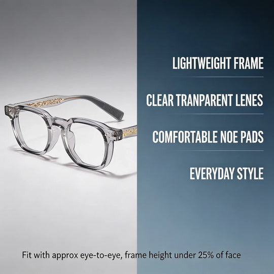 HBK  Square Flat Light Glasses for Men Women Retro TR Frame Eyeglass High-Quality Eyewear Minimalist Match Ideal Gifts