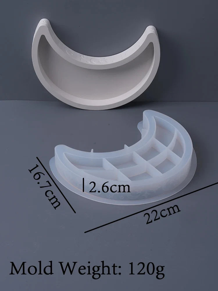 DIY Star Moon Plaster Tray Silicone Mold Creative Jewelry storage Plate Storage Box Flowerpot Ornament Making Mold Home Decor