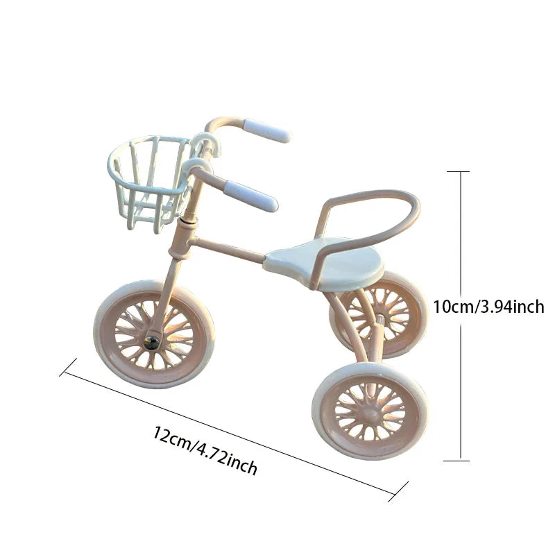 Miniature Iron Tricycle — Realistic Outdoor Bicycle, BJD/OB11 Accessory, Christmas, Thanksgiving, Graduation Gift, Home Decor