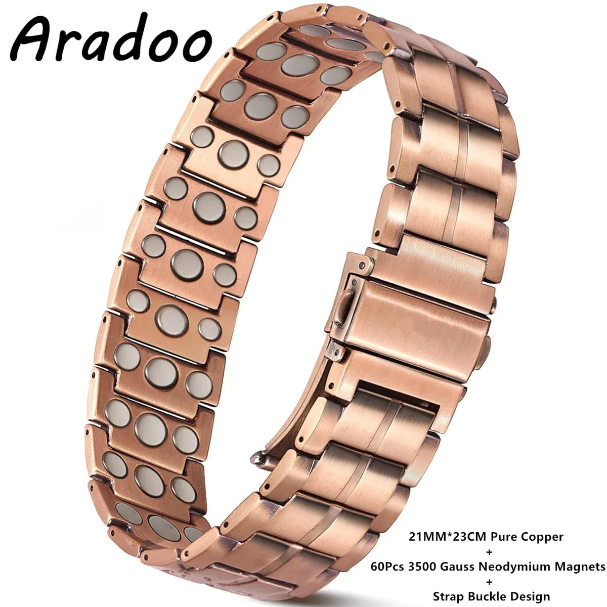 ARADOO Copper Bracelet for Men - Magnetic Therapy Wristband