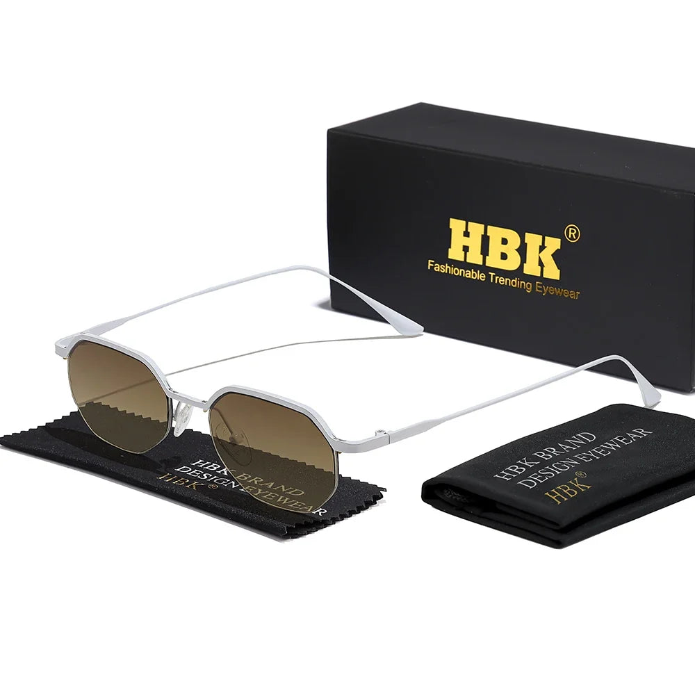 HBK New Retro Small Frame Sunglasses Men Polygonal Lenses Sun Glasses Women Activities Travel Party Eyewear Women Summer Style