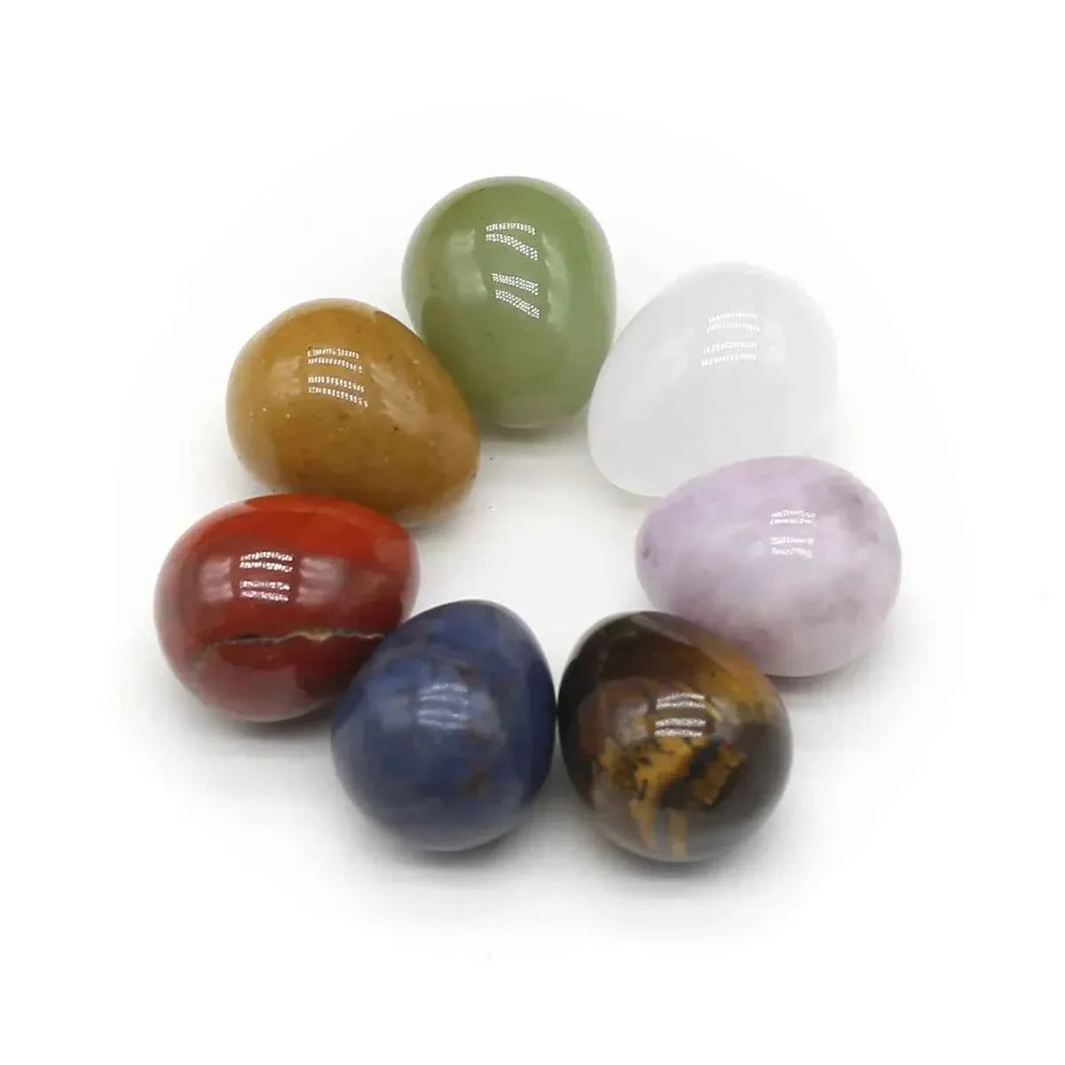 7pcs/lot Natural Crystal Egg Stone Mini Polished Agate Jewelry Home Decor Reiki Healing Crystals Ornament Gift