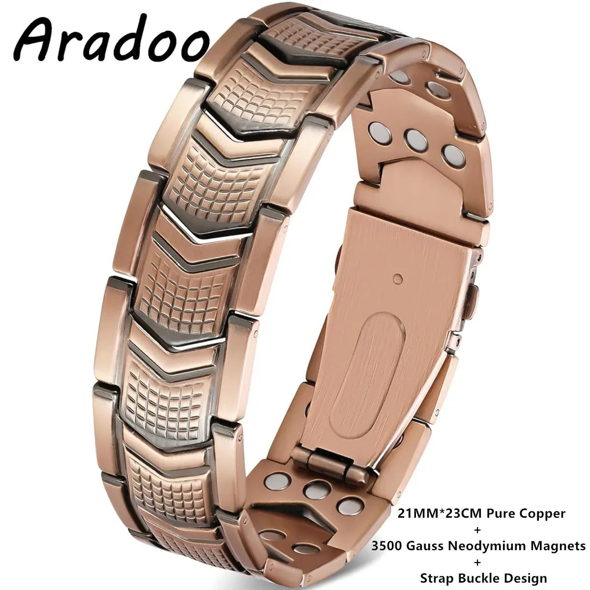 ARADOO Copper Bracelet for Men - Magnetic Therapy Wristband
