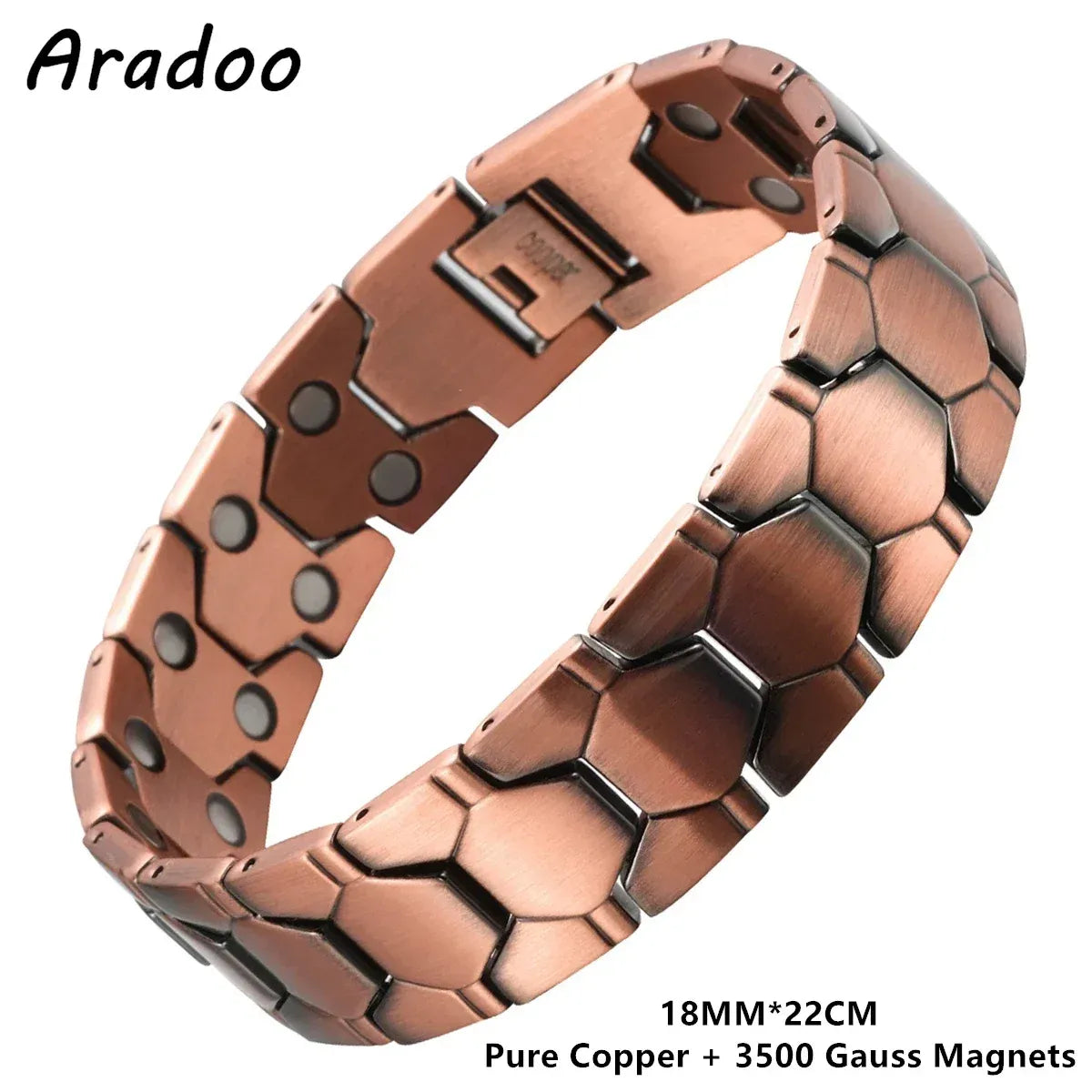 ARADOO Copper Bracelet for Men - 100% Pure Magnetic Jewelry