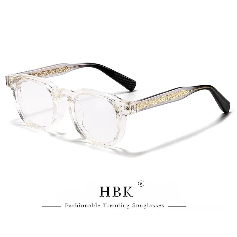 HBK  Square Flat Light Glasses for Men Women Retro TR Frame Eyeglass High-Quality Eyewear Minimalist Match Ideal Gifts