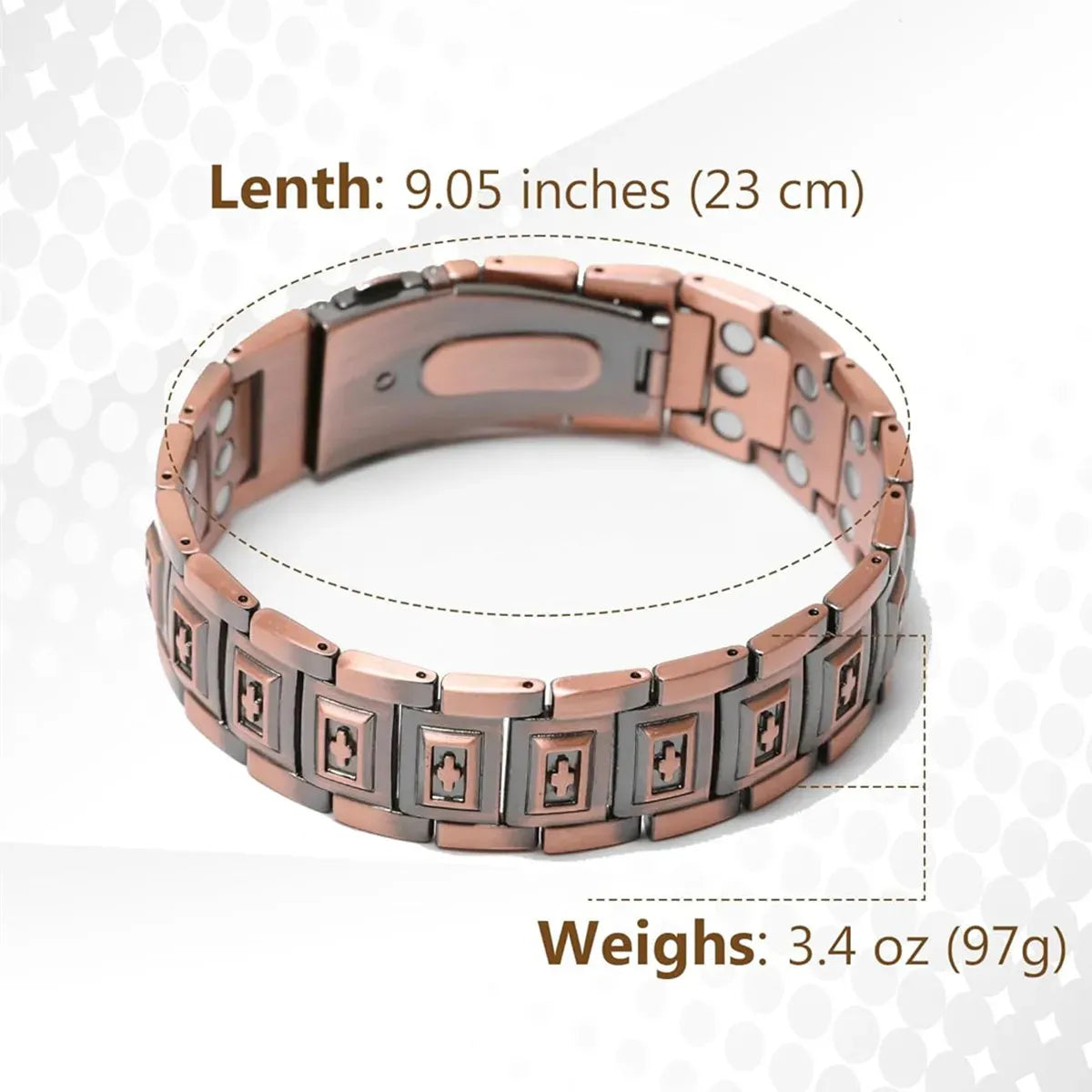 ARADOO Copper Bracelet for Men - Magnetic Therapy Wristband