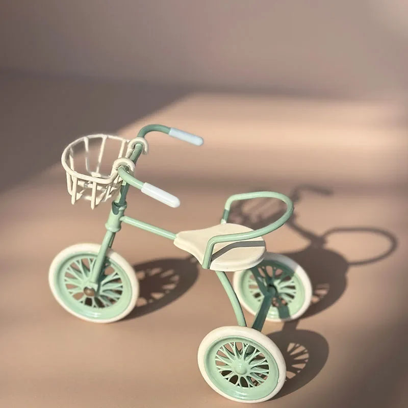 Miniature Iron Tricycle — Realistic Outdoor Bicycle, BJD/OB11 Accessory, Christmas, Thanksgiving, Graduation Gift, Home Decor
