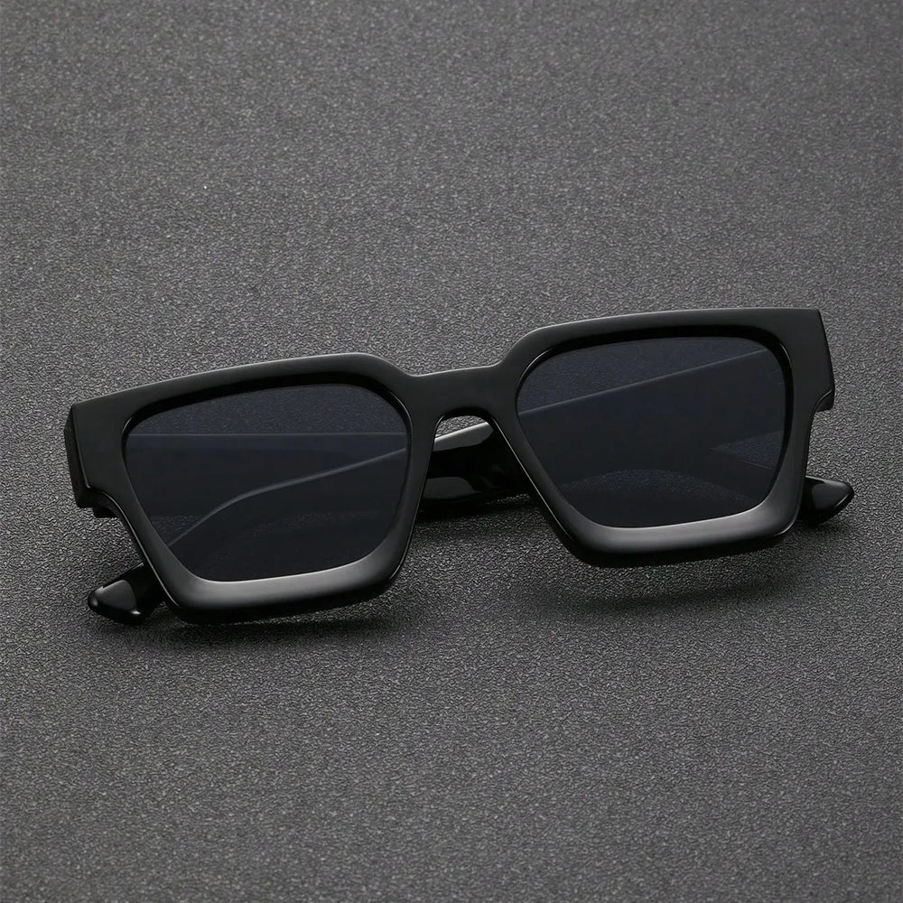 Unisex Plastic Fashion Square Frame Sunglasses For Street Photography And Beach Trips Driving Accessories