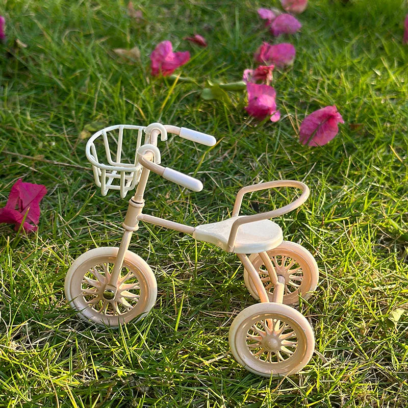 Miniature Iron Tricycle — Realistic Outdoor Bicycle, BJD/OB11 Accessory, Christmas, Thanksgiving, Graduation Gift, Home Decor