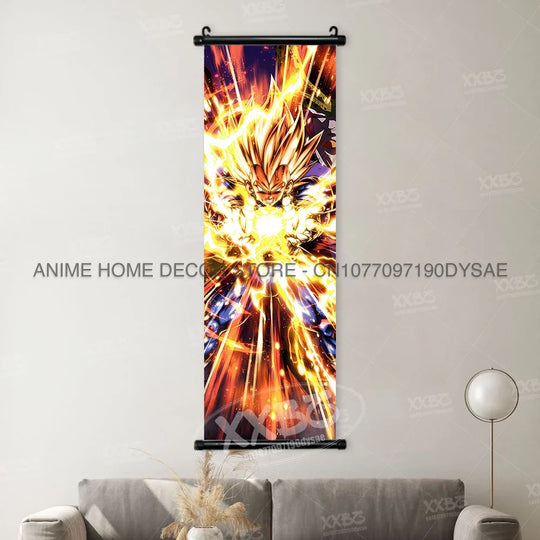 Dragon Ball Posters Anime Figures Wall Art Frieza Home Decor VegetaIII Scrolls Picture Goku Hanging Painting Son Gohan Wallpaper
