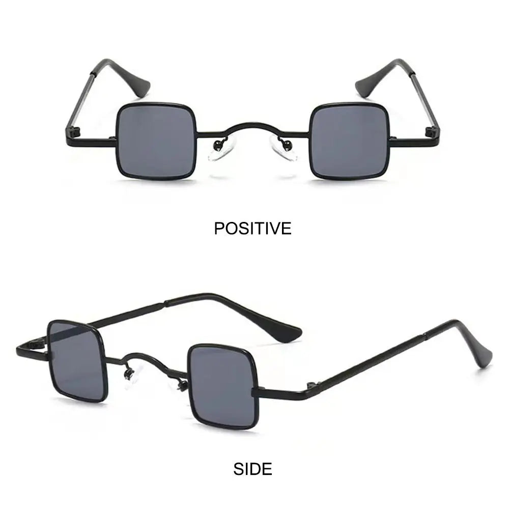 Fashion Small Square Sunglasses Ultra Light Metal Frame Hip Hop Punk Sun Glasses Candy Color Sunglasses Shades for Women Men