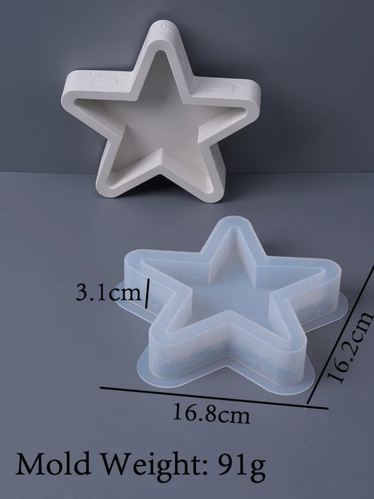 DIY Star Moon Plaster Tray Silicone Mold Creative Jewelry storage Plate Storage Box Flowerpot Ornament Making Mold Home Decor