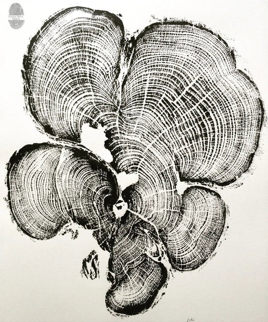 Three Panel Wall Art, Tree Blocks, Woodcut print, Tree hugger gift, Signed Original 18x24 inches