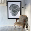 Tree Stump Print, Utah Art, Tree Blocks, Woodcut Print, Forestry, Signed Original, 36x48 inches