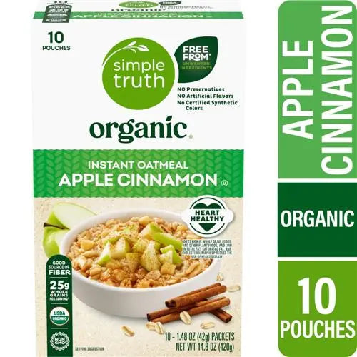 Organic Apple Cinnamon Oatmeal - Simple Truth Instant Oatmeal