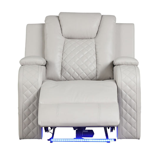 Benz - LED &amp; Power Recliner Chair With Adjustable Headrest