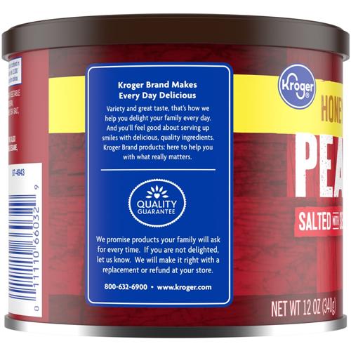 Kroger Honey Roasted Sea Salted Peanuts 12 oz