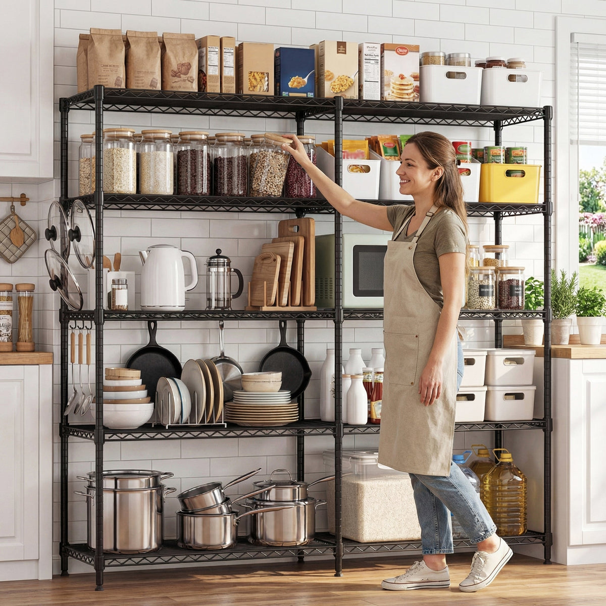 5 Tiers Metal Storage Shelves - Load 1500LBS
