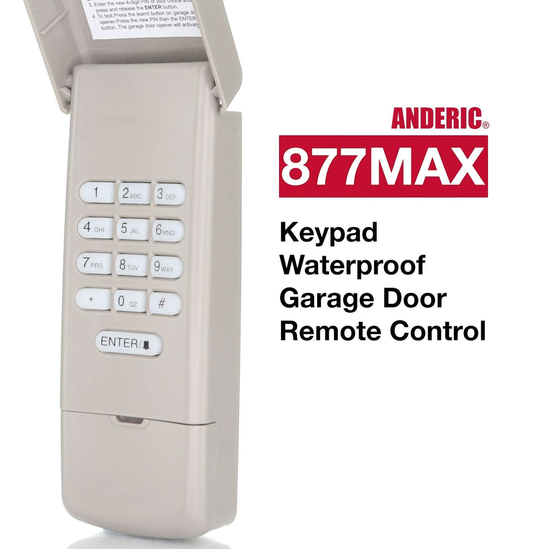 Anderic Substitute for LiftMaster 377LM / 377LMC Wireless keyless entry 315MHz Garage Door Opener Remote Control [877MAX]
