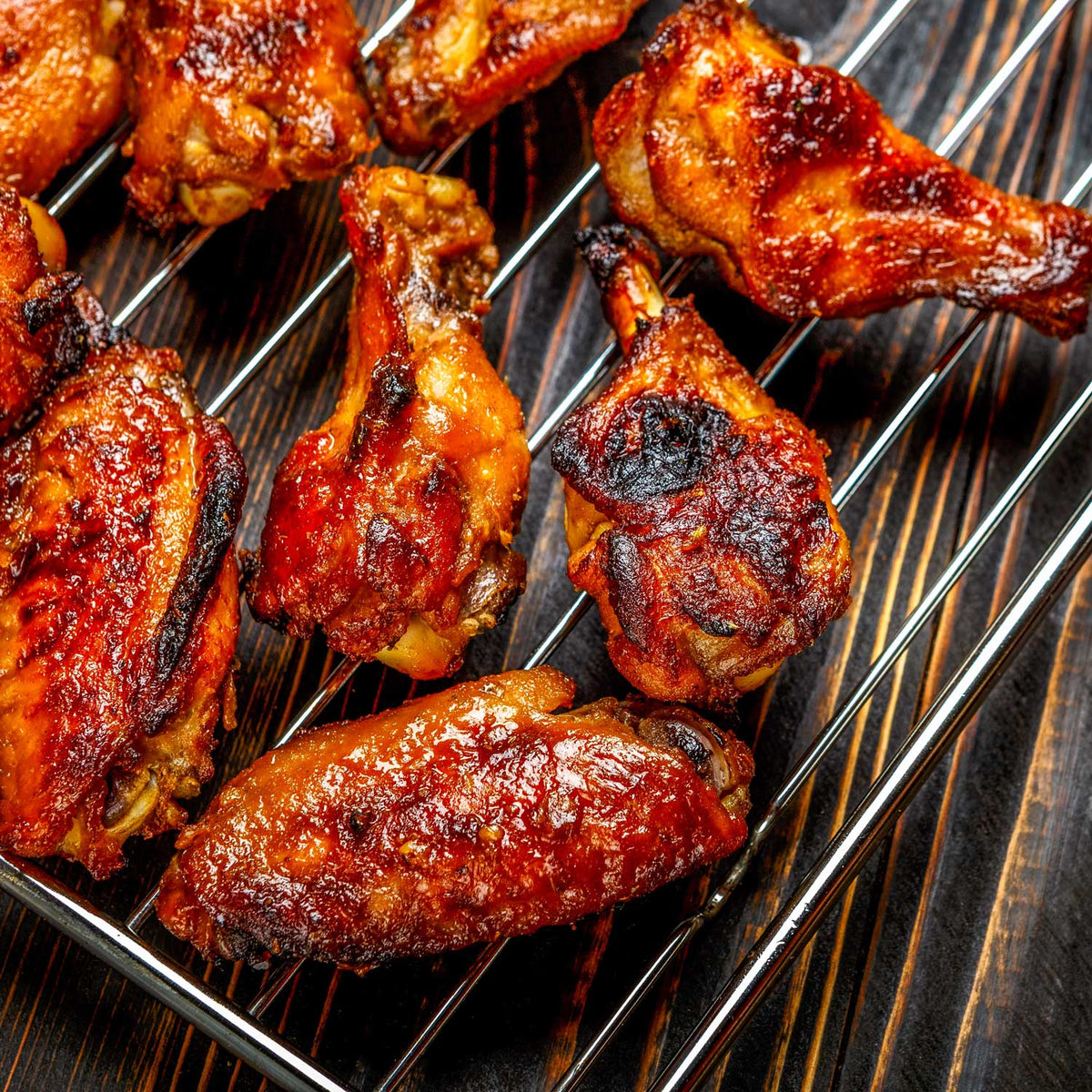 BBQ Chicken Wings – Slow Smoked, Available in Naked, Jalapeño Honey, or Garlic Parmesan