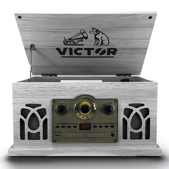 Victor Belmont 8-in-1 Wood Music Center White - Refurbished