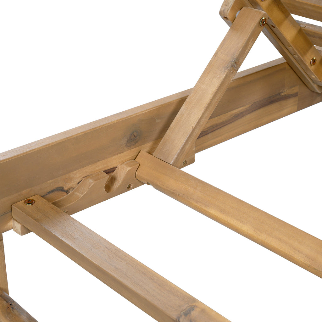 Wood Chaise Lounge Frame with Light Teak Finish - Acacia Comfort