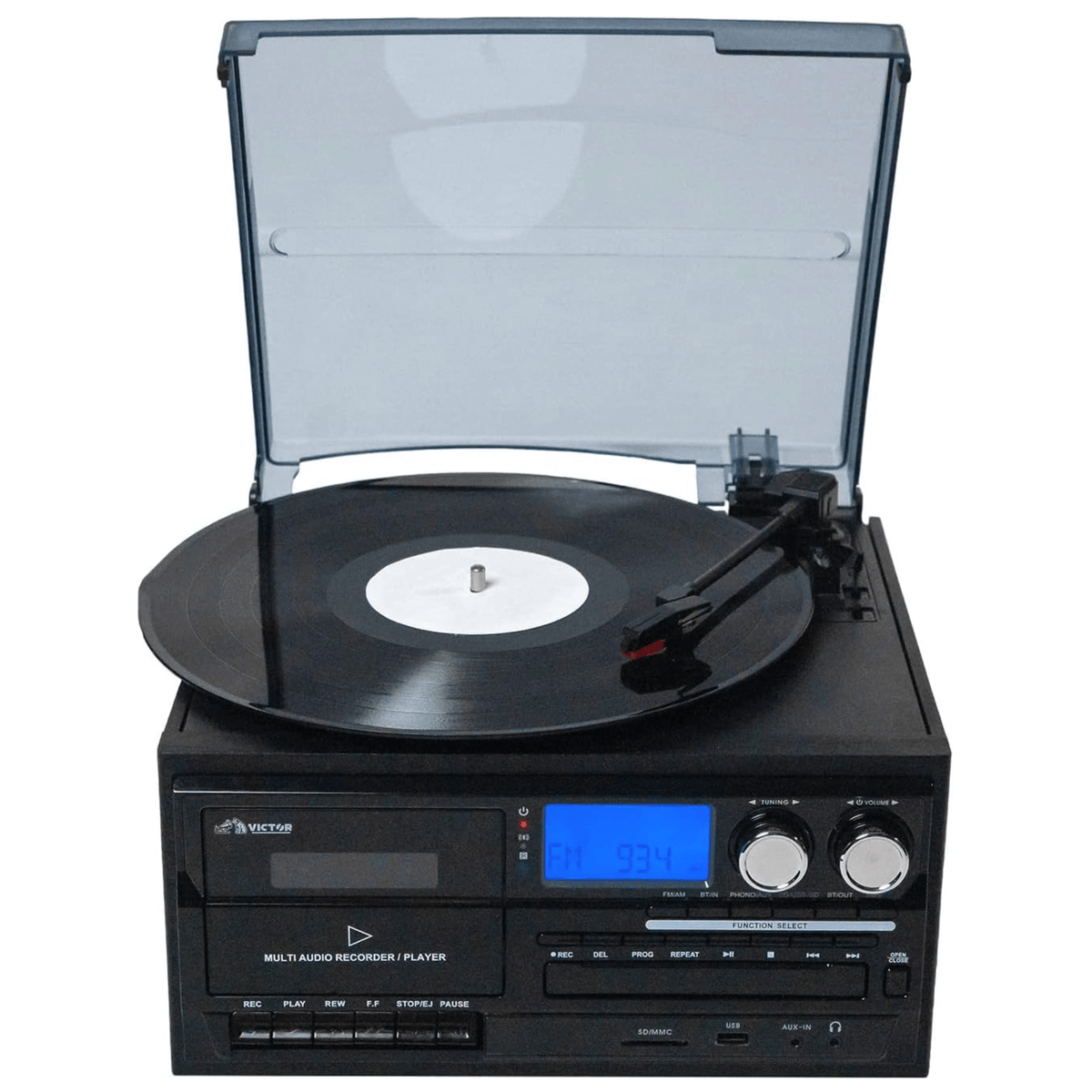 Victor Cosmopolitan 8-in-1 Turntable Music Center - Refurbished