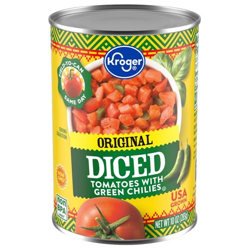 Kroger Orginal Diced Tomatoes with Green Chilies 10 oz