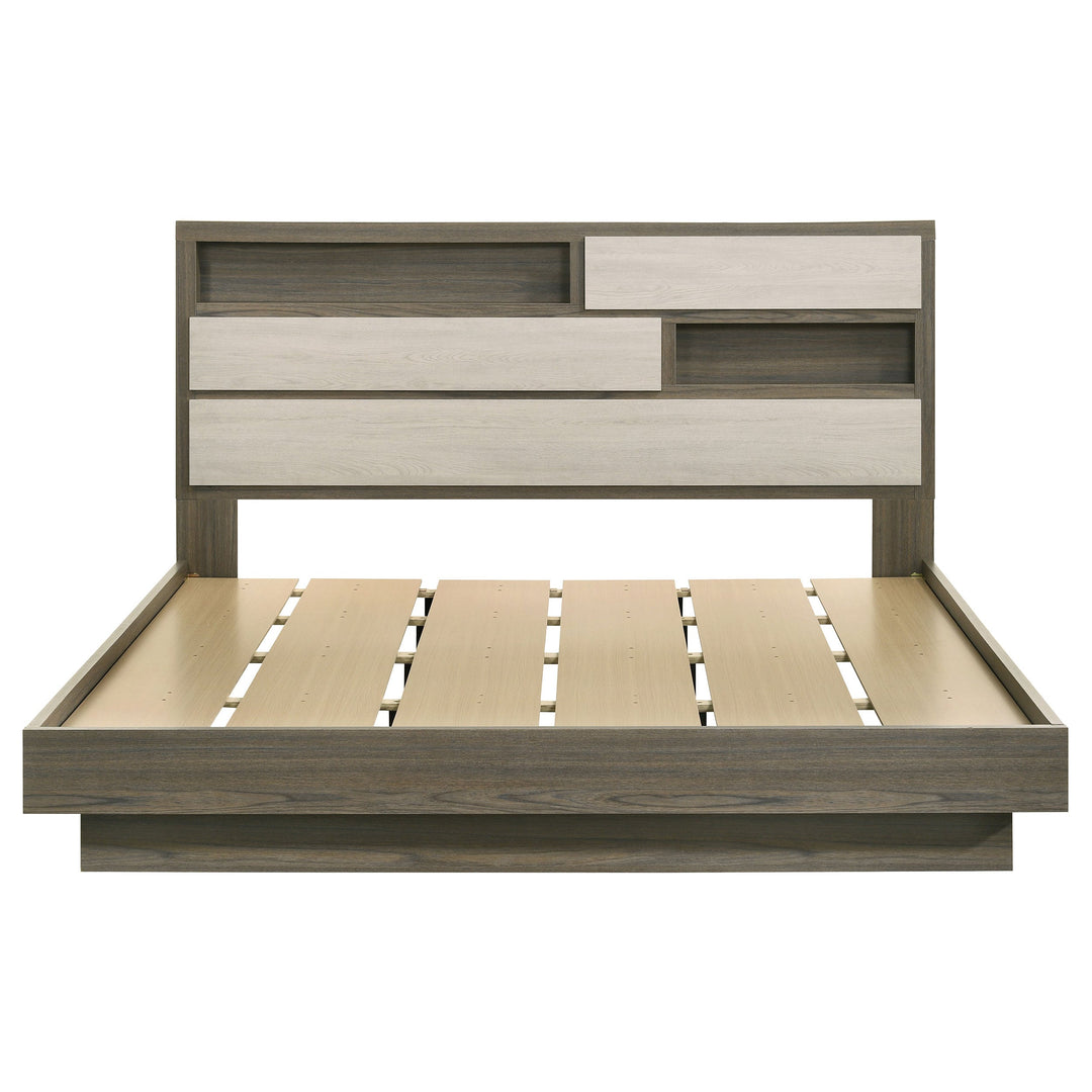 Grey Eastern King Platform Bed