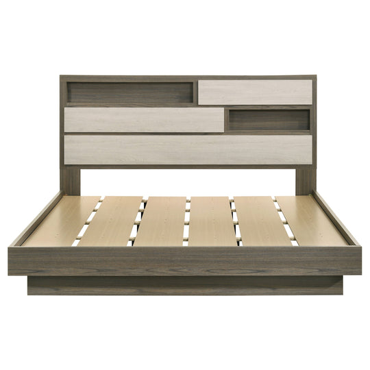 Grey Eastern King Platform Bed