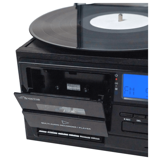Victor Cosmopolitan 8-in-1 Turntable Music Center Black - Refurbished