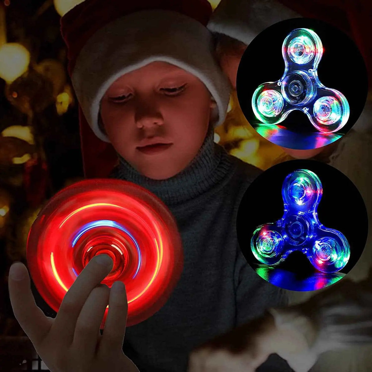 Luminous LED Light Fidget Spinner – Glow-In-The-Dark Stress Relief Toy