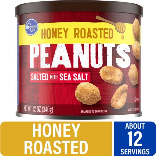 Kroger Honey Roasted Sea Salted Peanuts 12 oz