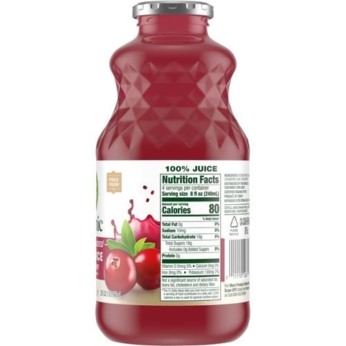 Simple Truth Organic No Sugar Added Cranberry 100% Juice 32 fl oz