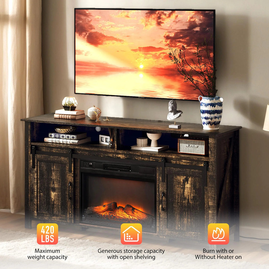 Fireplace TV Stand for 65 Inch TV, TV Console with 23&