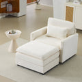54" Plush Cloud Sofa: Modular Single + Ottoman Sofa with 22"
