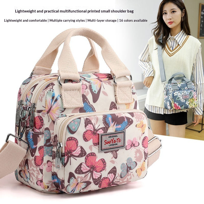 New Arrival Printed Travel Water-Resistant Nylon Multi-Pocket Casual Tote Bag