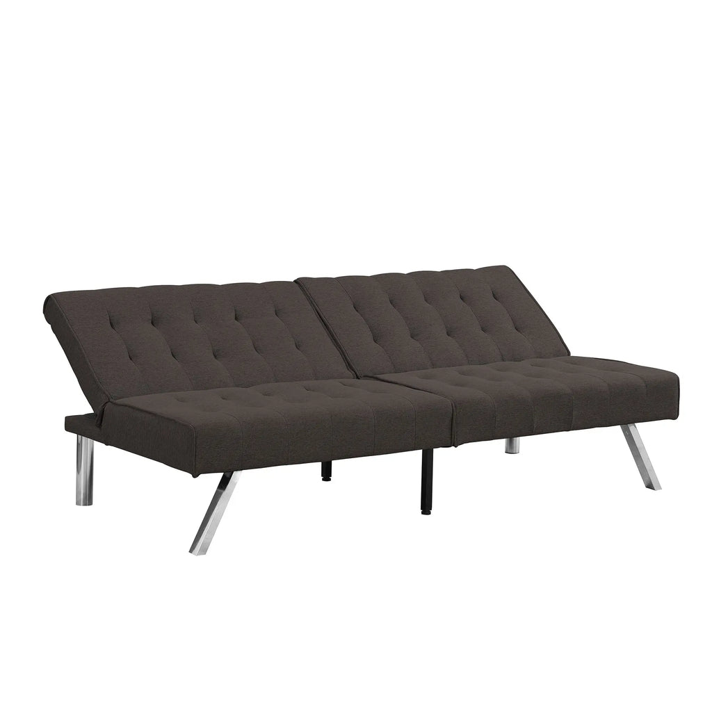Wood Frame Stainless Leg Futon Sofa Bed