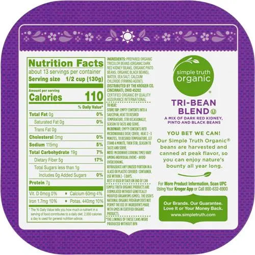 Bean Bliss: Simple Truth Organic Tri-Bean Blend 4 ct / 15 oz