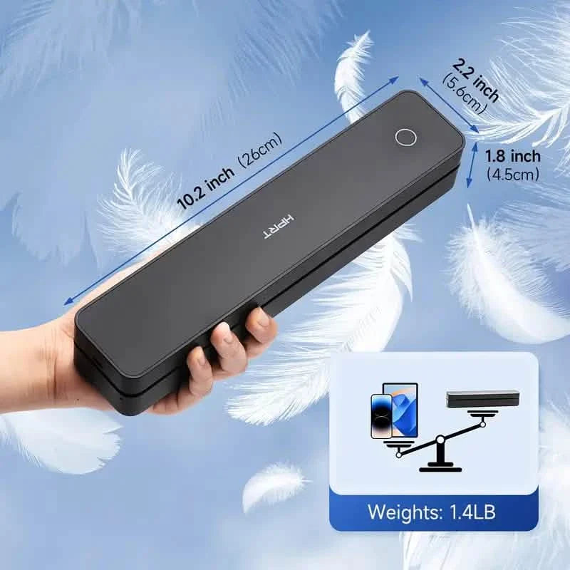 Portable Wireless Thermal Printer – 203DPI, A4 &amp; Letter, USB Charging
