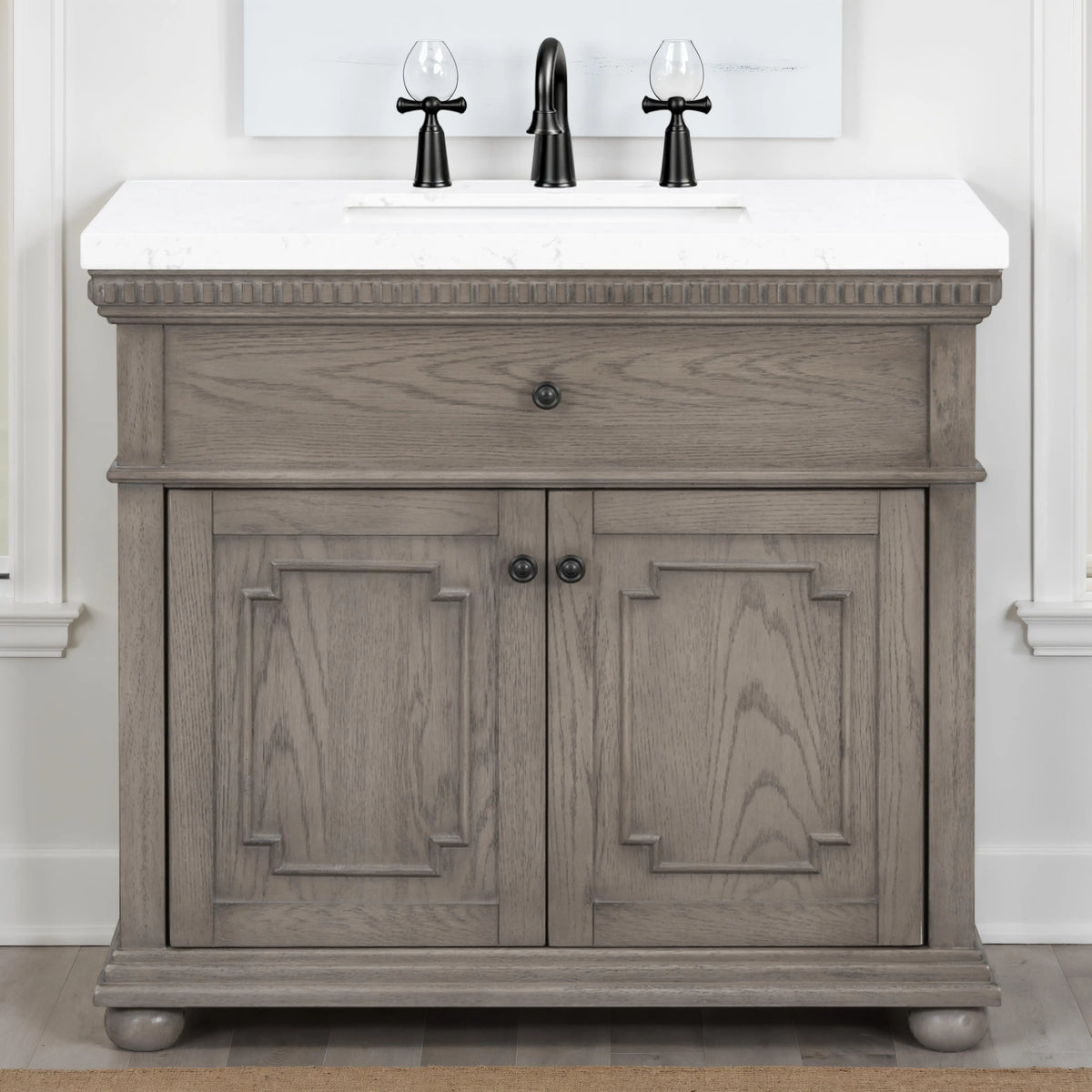 37'' Bathroom Vanity with Engineered Stone Top