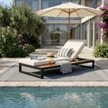 Iron & Teak Chaise Lounge Set for Ultimate Relaxation