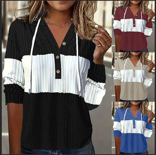 Patchwork Versatile Dress And Hooded Long-sleeve Top
