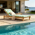 Lounge in Style with Our Light Teak Acacia Wood Chaise Lounge Set